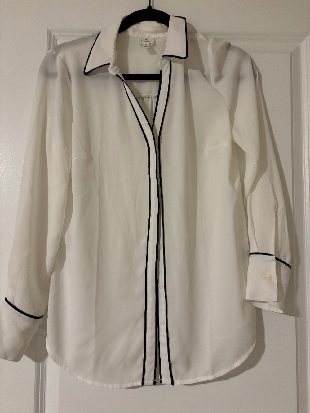 White and black blouse